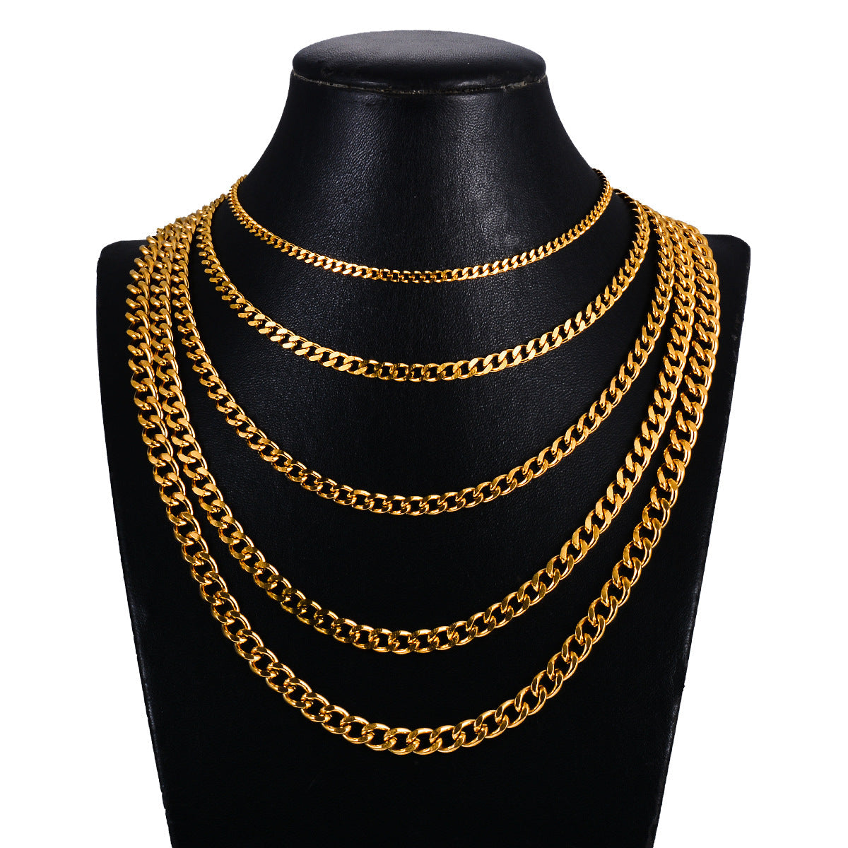 Stainless Steel Single-Woven Double-Sided Polished Necklace, Single Vacuum Electroplated Men's Accessory Chain, Side-Polished And Non-Fading
