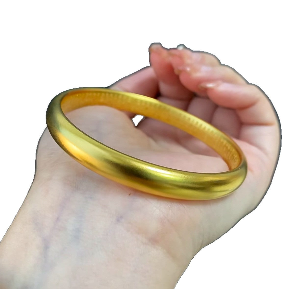 24K Vacuum Electroplating  Solid Plain Ring Bracelet