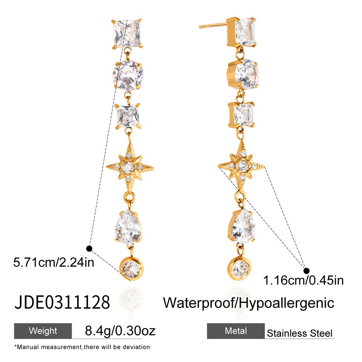Color Zircon Tassel Earrings Collection