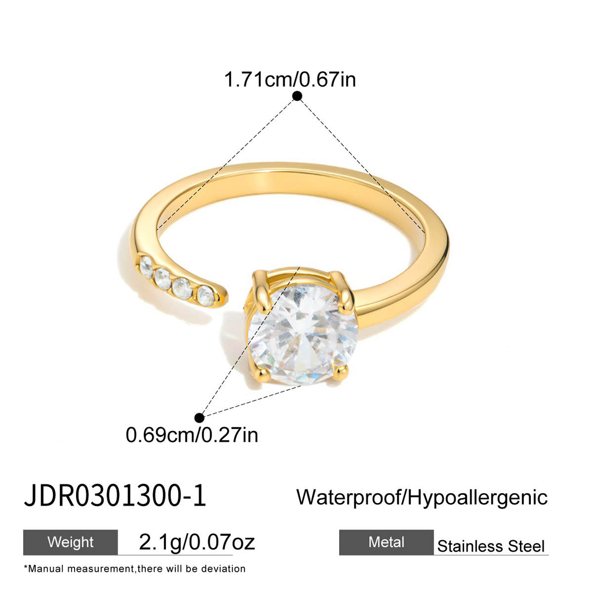 Four Style Zircon Ring Collection