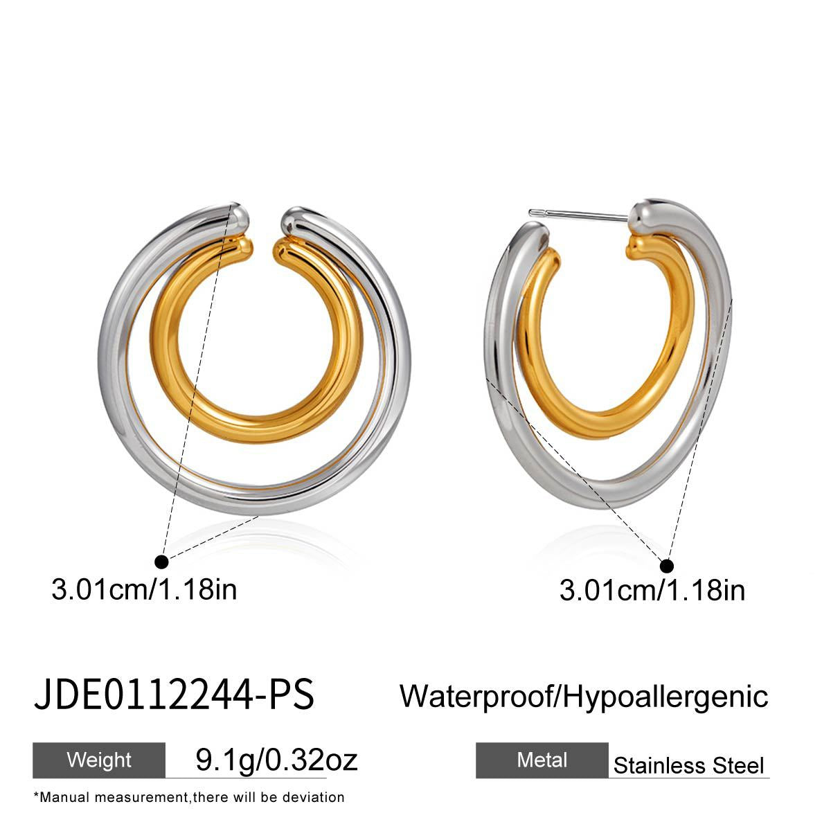 Two Tone Hoop Earrings