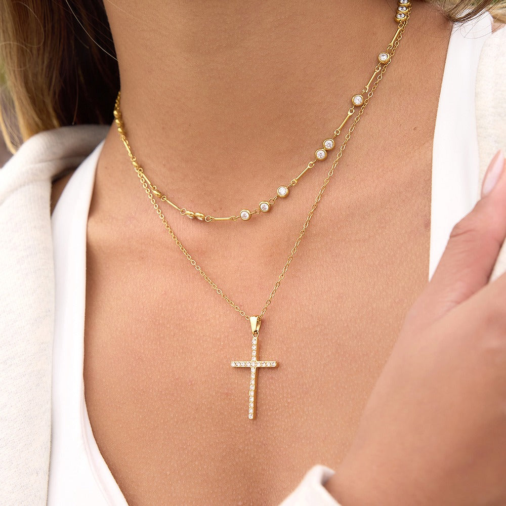 Zircon Cross Necklace Collection