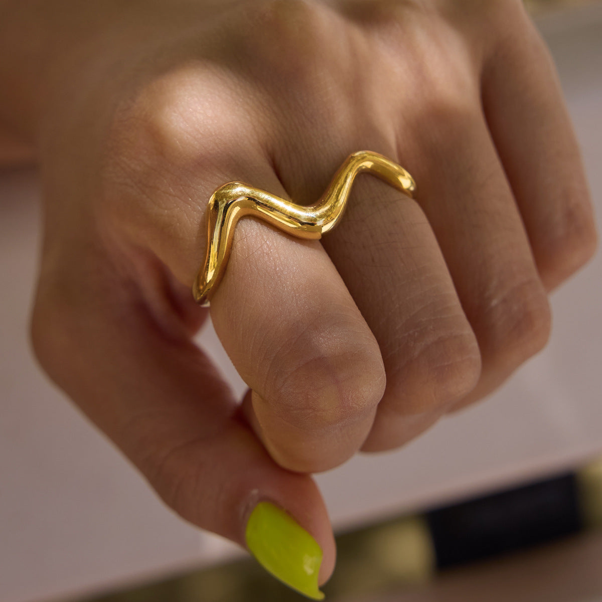 Wave Double Finger Ring Collection