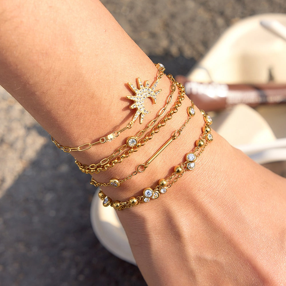 Layered Zircon Bracelet Collection