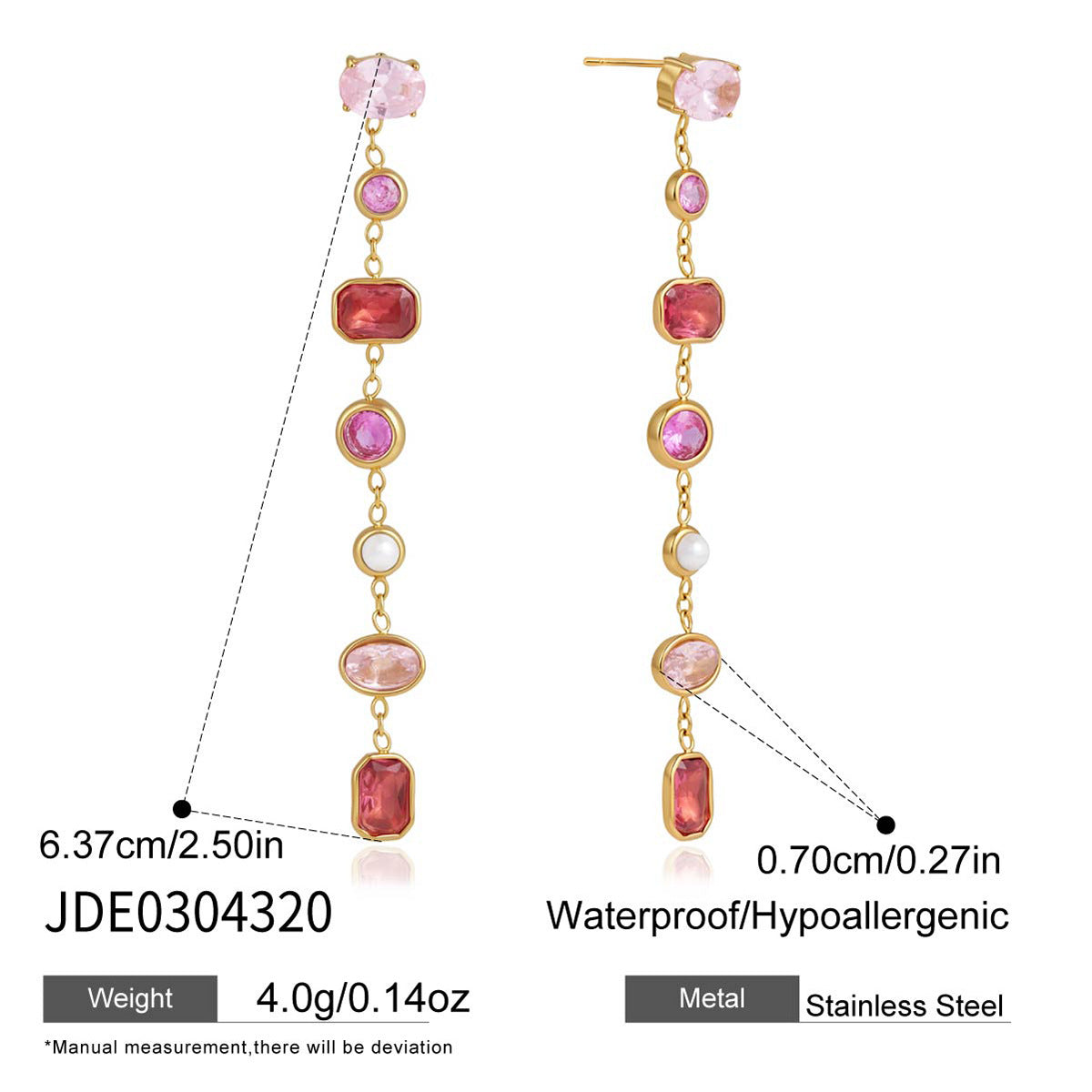 Color Zircon Tassel Earrings Collection
