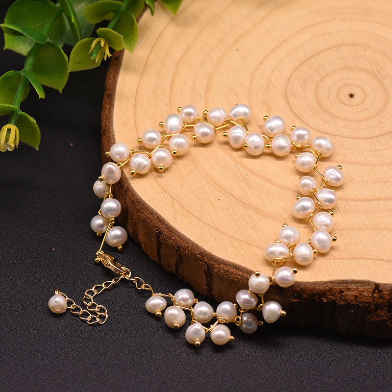 Natural Baroque Pearl And Kyanite Bracelet