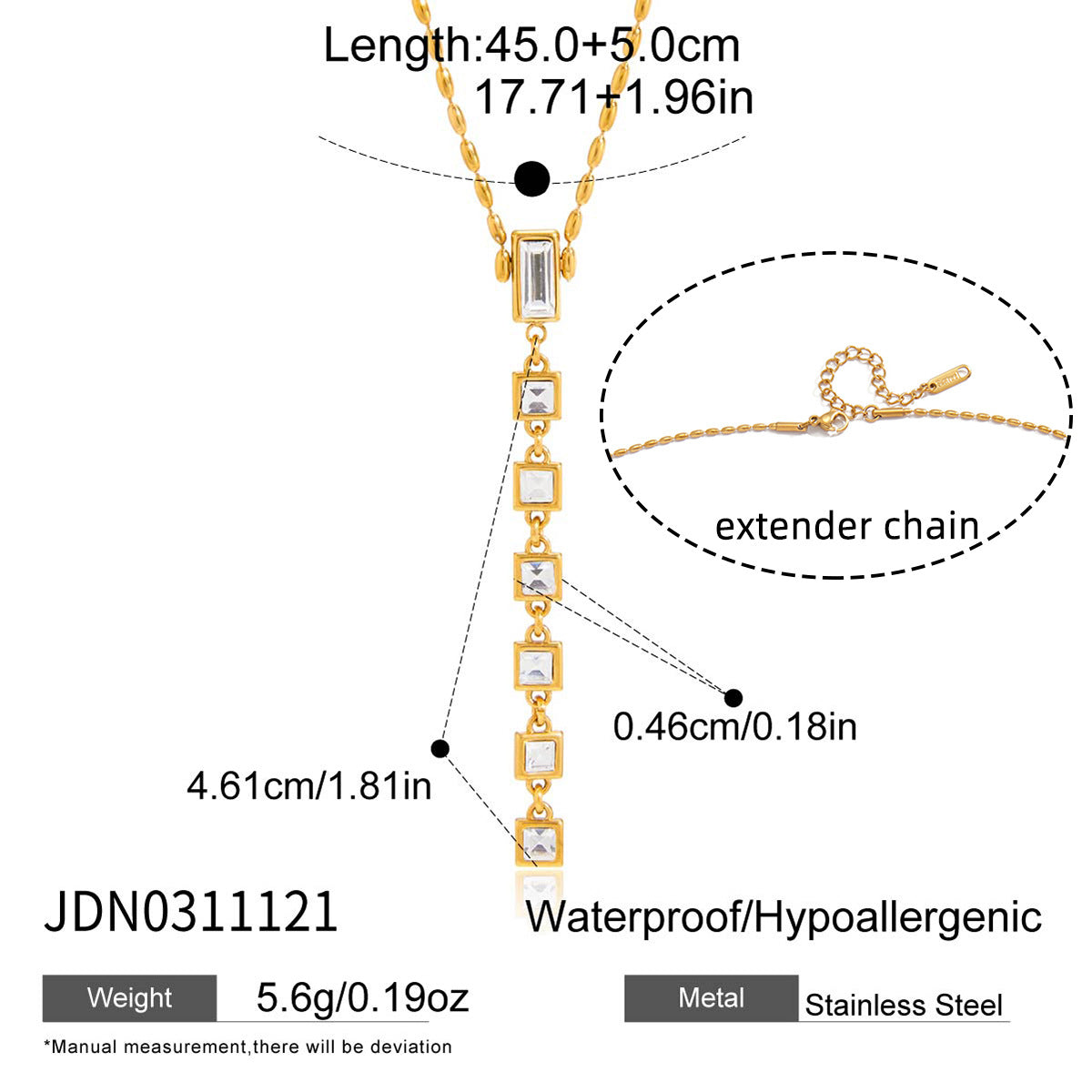 Zircon Y Chain Necklace Collection