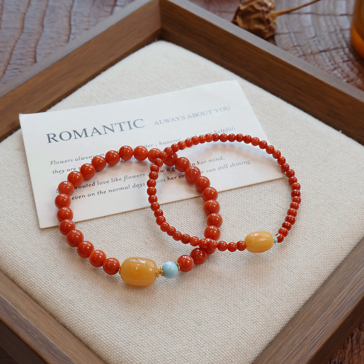 Female Natural South Red Agate Bracelet
