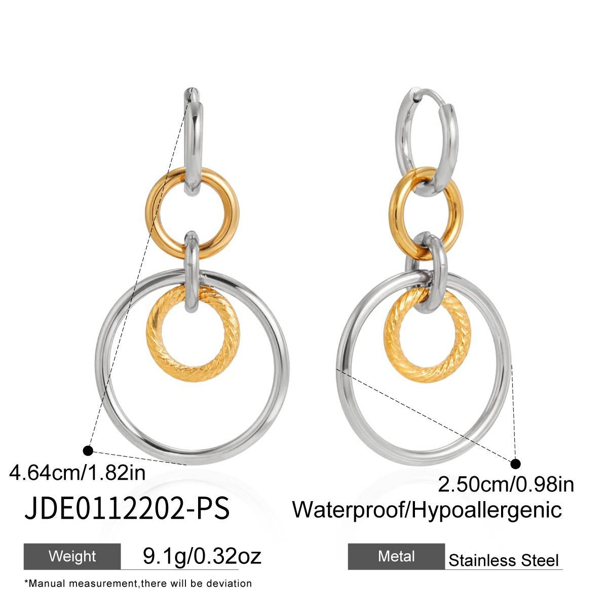 Stainless Steel Circle Drop Earrings Collection