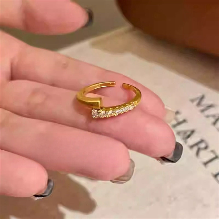 Niche Light Luxury High-end 925 Sterling Silver Zircon Plain Band Ring For Women, Heavy Craft Stackable Wholesale Ring