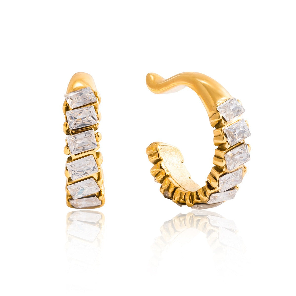 Light luxury, high-end zircon earrings