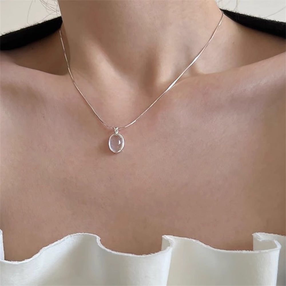 Daily Versatile S925 Sterling Silver Aquamarine Butterfly Necklace For Women, Non-Fading, Niche, High-End, Accessible Luxury Clavicle Chain New