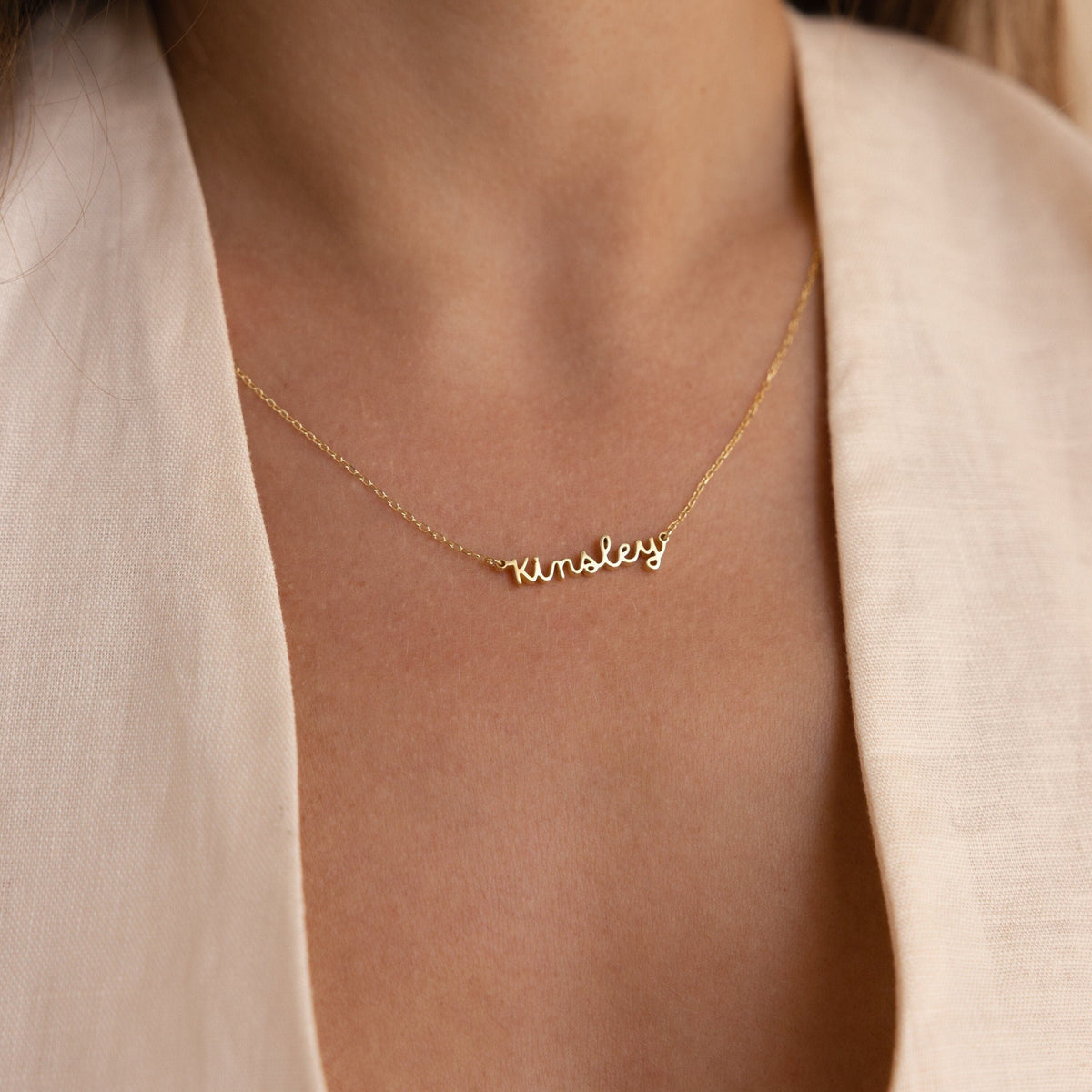 Custom Minimal Script Name Necklace