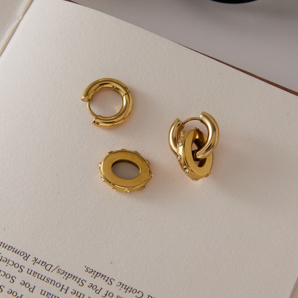 Interlocking Circle Pendant Earrings