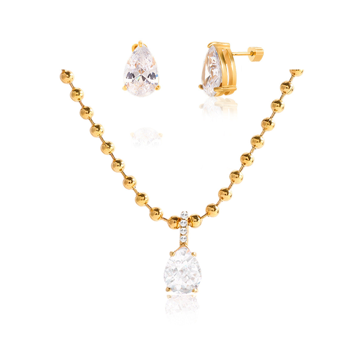 Zircon Necklace and Earring Set Collection