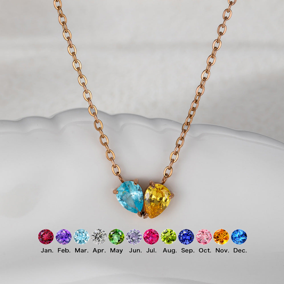 Stainless Steel Double-sided Heart Necklace