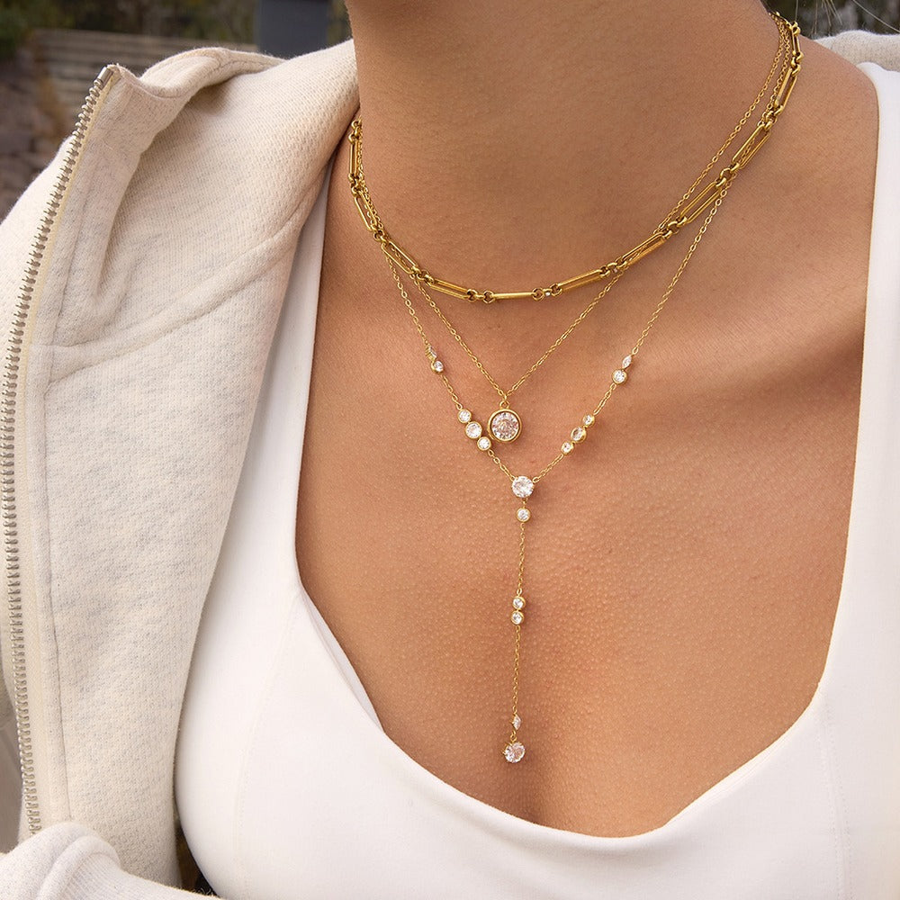 Crystal Drop Y Necklace Collection