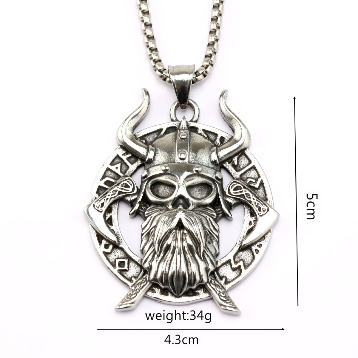 Vintage Stainless Steel Viking Mens Pendant