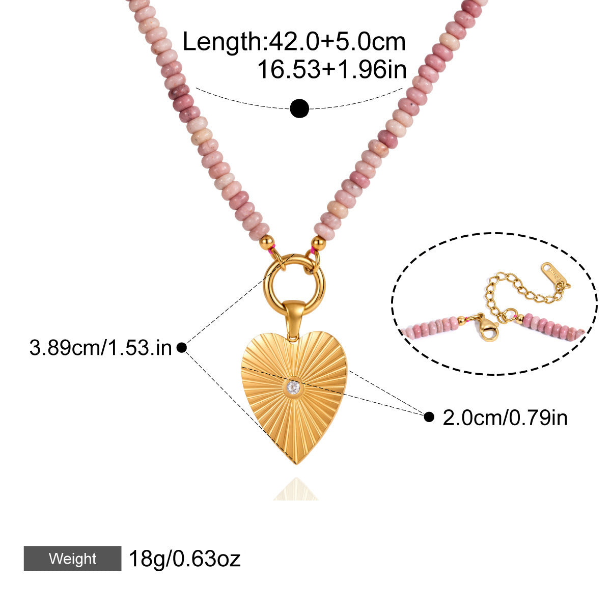 Natural Stone Titanium Steel Necklace Light Luxury And Niche Style