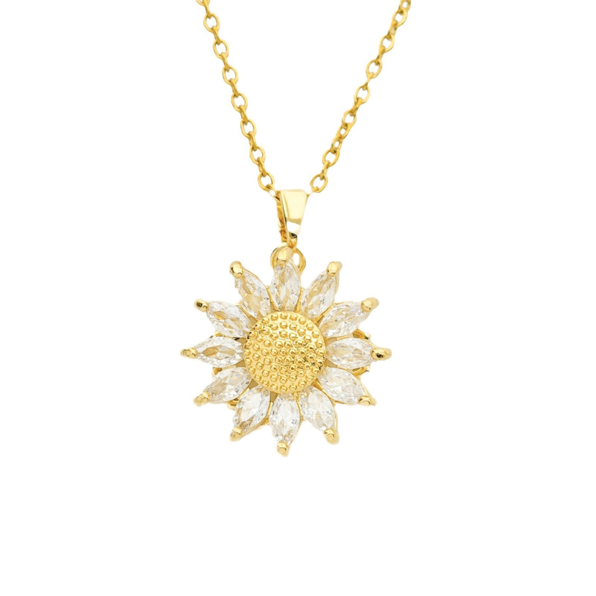 Necklace Cross-border New Sunflower Necklace Fashion Simple Accessories Ins Cyber Celebrity Sunflower  Necklace