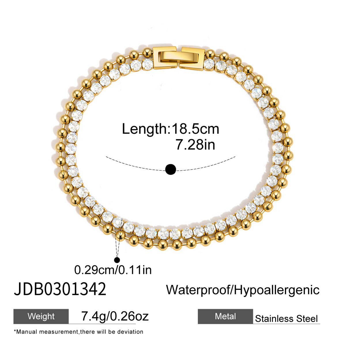Double Row Tennis Bracelet