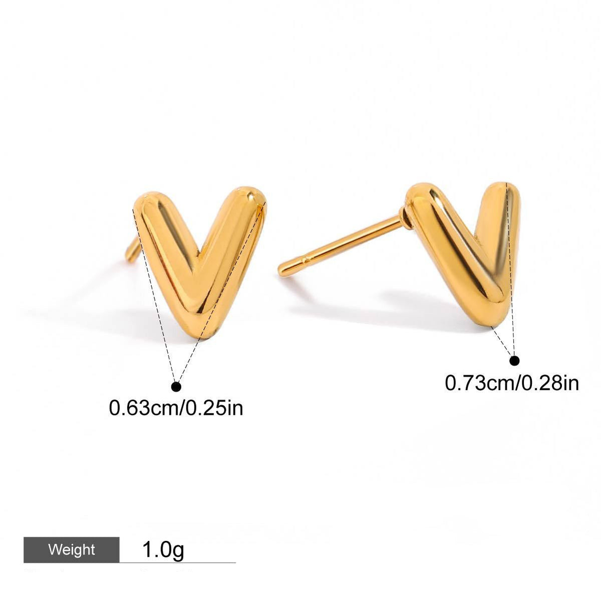 18K gold 26 letters design classic fashion earrings