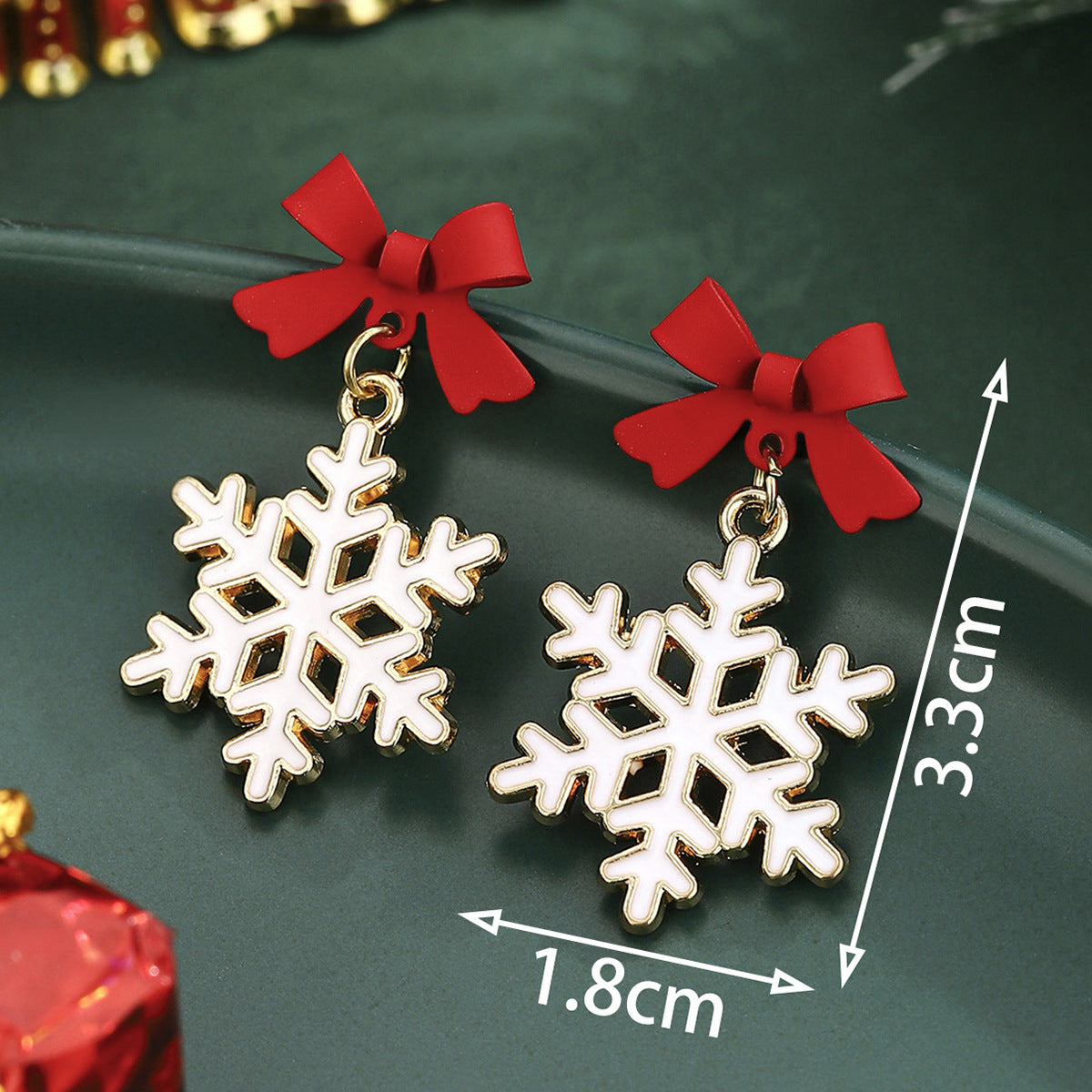 Cross-Border Personalized Christmas Alloy Earrings Christmas Hat Colorful Star Dot Diamond Christmas Tree Elk Gingerbread Man Earrings