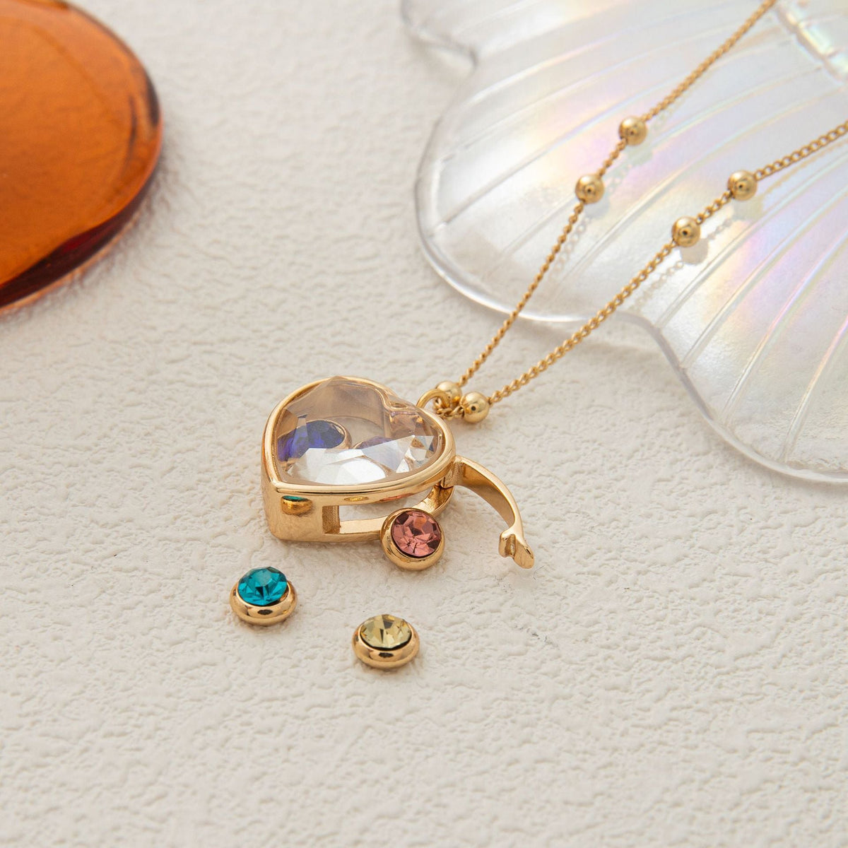 Heart Birthstone Locket and Charm Collection