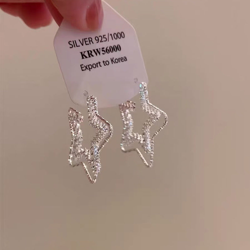 925 Silver Needle Internet Celebrity Same Style Gold Earrings Women's Light Luxury High-end Elegant All-match Earrings Retro New Earrings