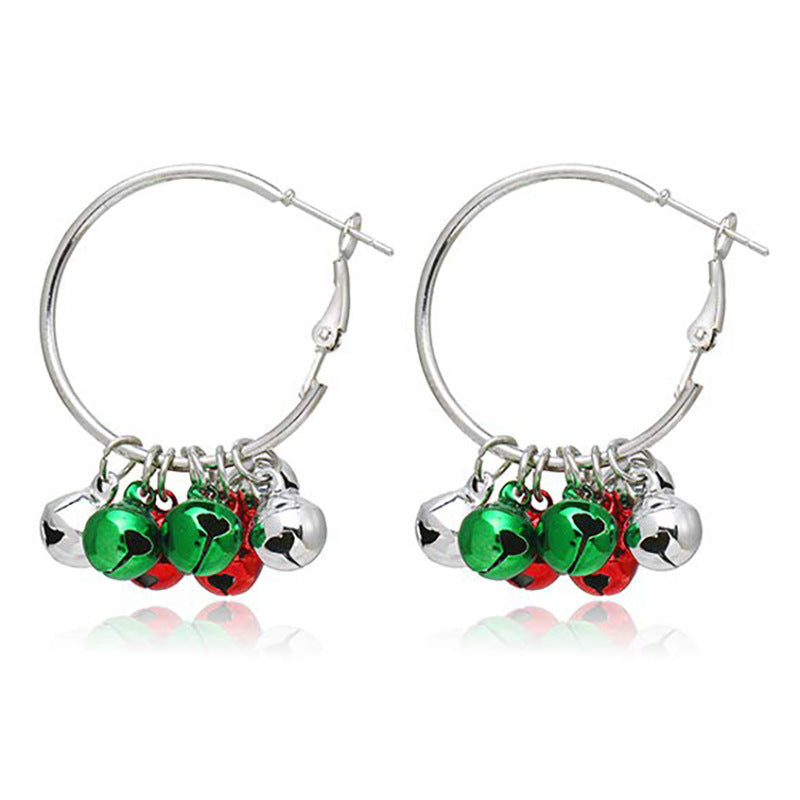 European And American Cross-border Fashion Christmas Earrings Cute Cartoon Christmas Tree Bells Bulbs Snowflake Alloy Earrings