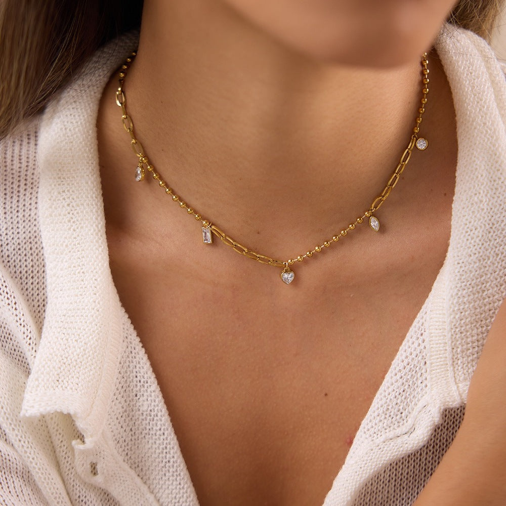Zircon Charm Necklace Collection