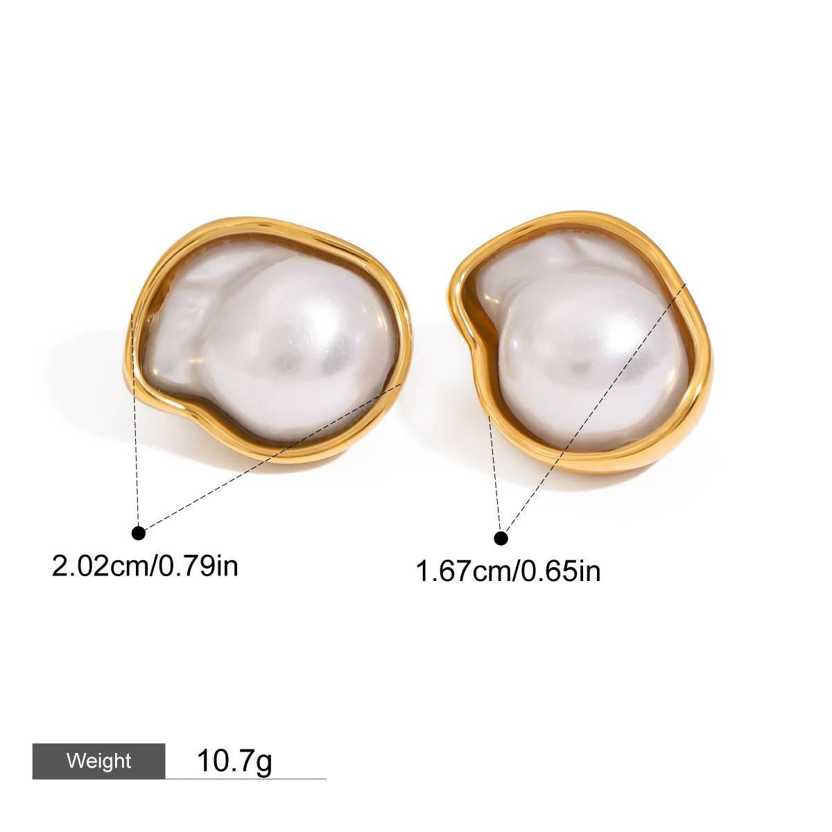 18K gold inlaid irregular pearls exquisite design noble necklace earrings ring set