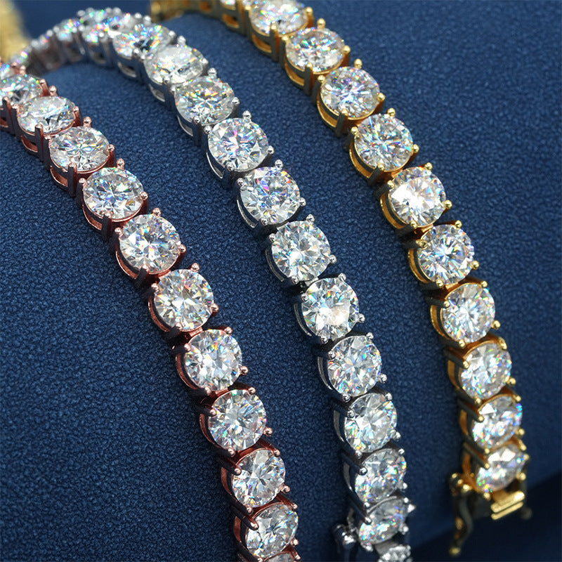 5mm Single-stone Moissanite Hip-hop Tennis Chain