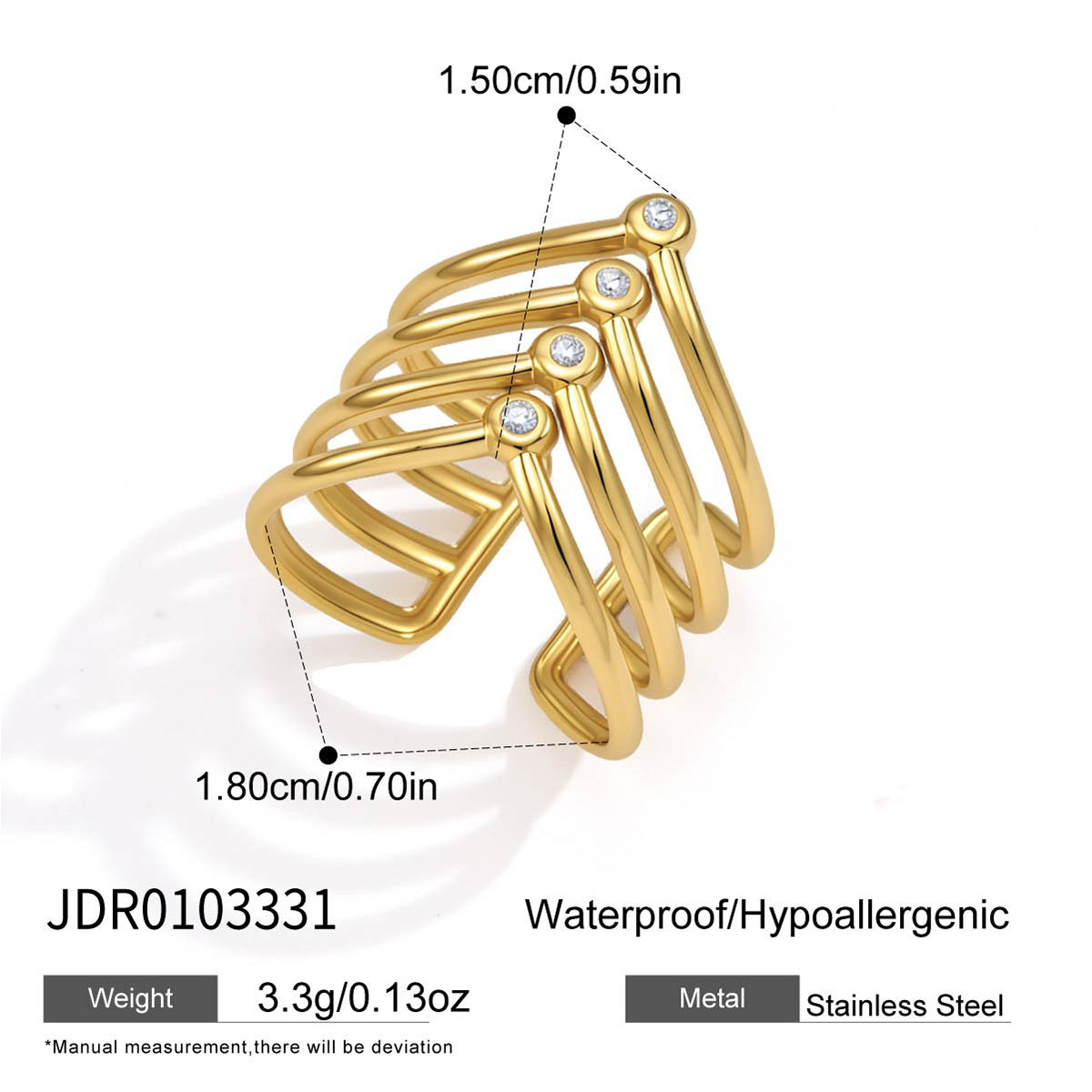 Two Tone Layered Open Ring Collection