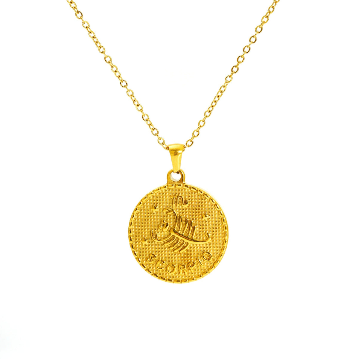 Vintage round constellation pendant 18K gold plated twelve constellation necklace