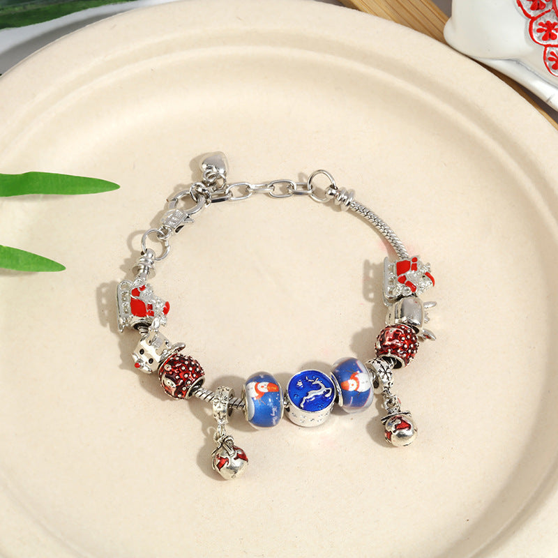 Cross-Border Christmas Gift Crystal Beaded Bracelet Pan's Girls' Jewelry Halloween DIY Kidsren's Snake Bone Bracelet