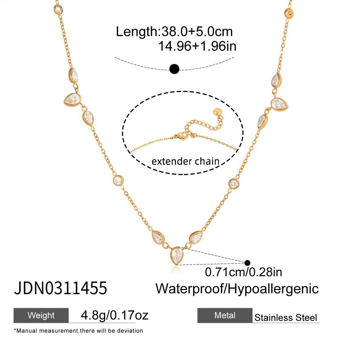 Pearl Zircon Pendant Necklace