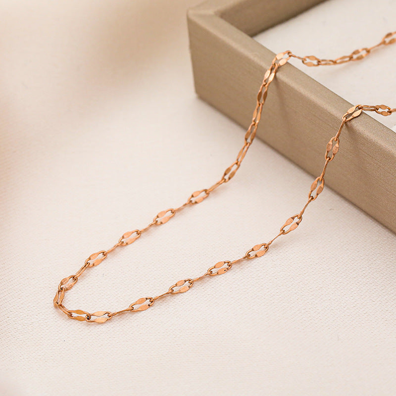 Source Wholesale Stainless Steel Lip Necklace Plated With 18K Gold Versatile Non-Fading DIY Accessories With Chain Titanium Steel Chain