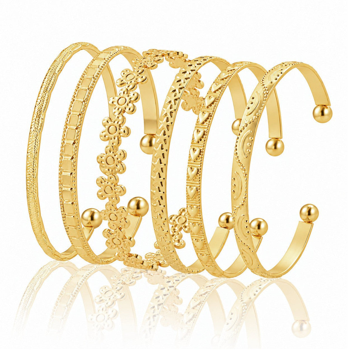Hot Selling Sweet Cool Flower Carved Pattern Bangle, Ins Street Style Stackable Niche Wrist Bracelet For Women