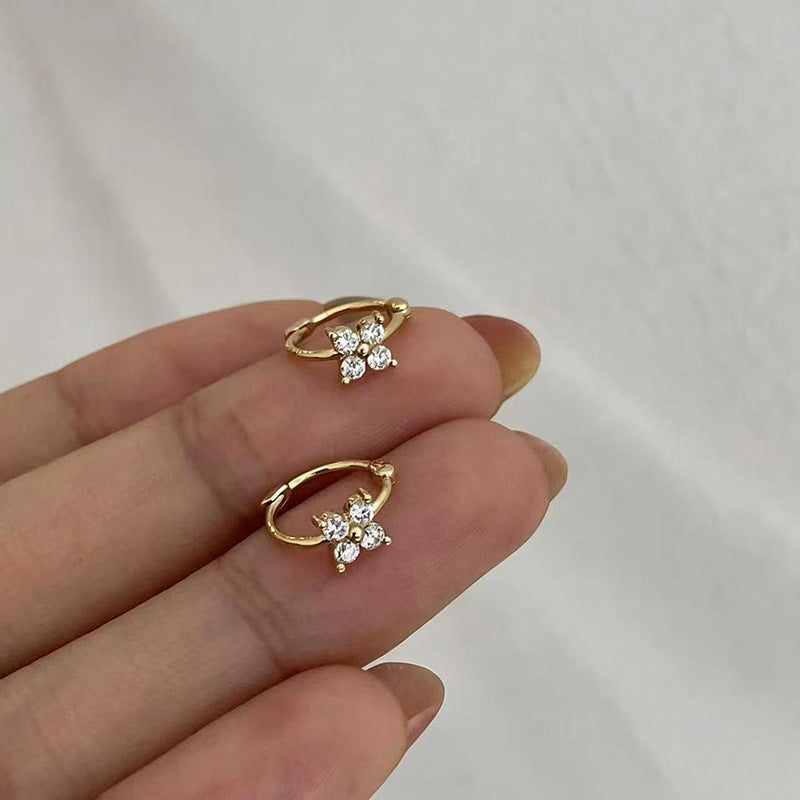 925 Silver Needle Internet Celebrity Same Style Gold Earrings Women's Light Luxury High-end Elegant All-match Earrings Retro New Earrings
