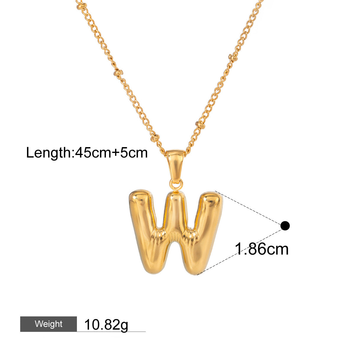 18K gold letters with birthstone design exquisite and noble necklace