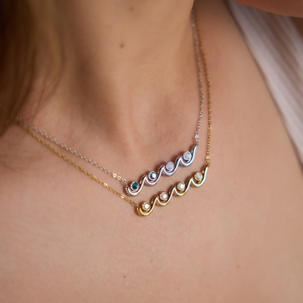 Wave Zircon Necklace Collection
