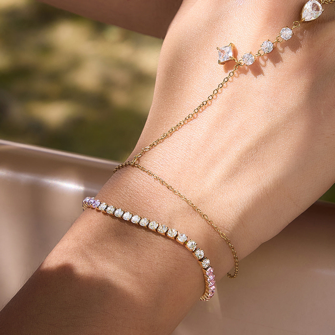 Color Zircon Chain Bracelet Collection