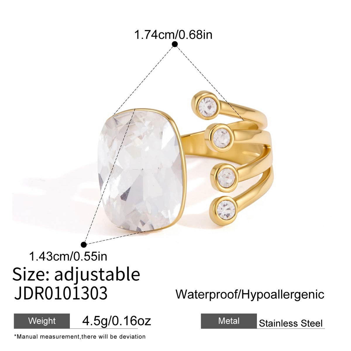 Color Zircon Open Ring Collection