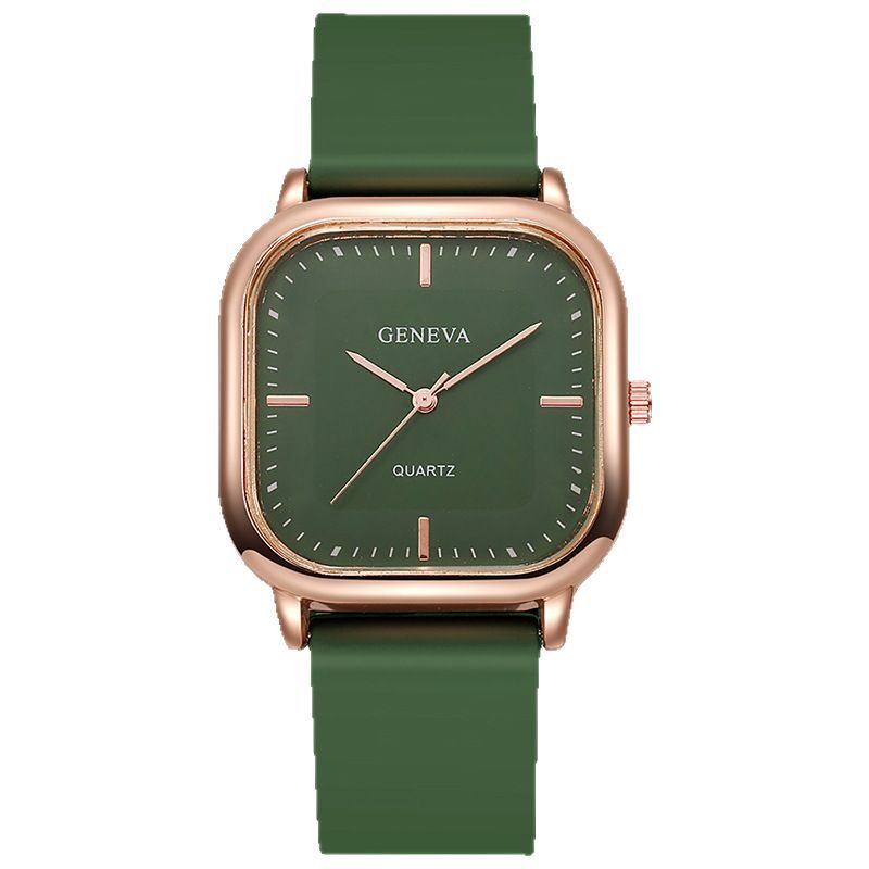 Women's Silicone Strap Fashionable Rose Gold Watch
