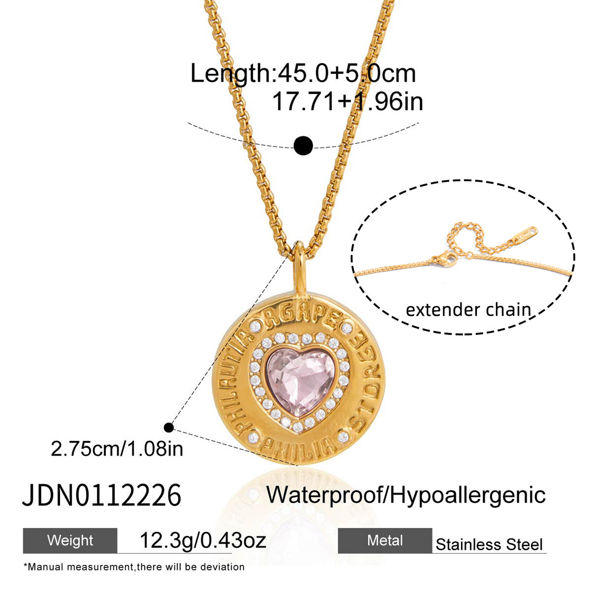 Coin Heart Pendant Necklace Collection