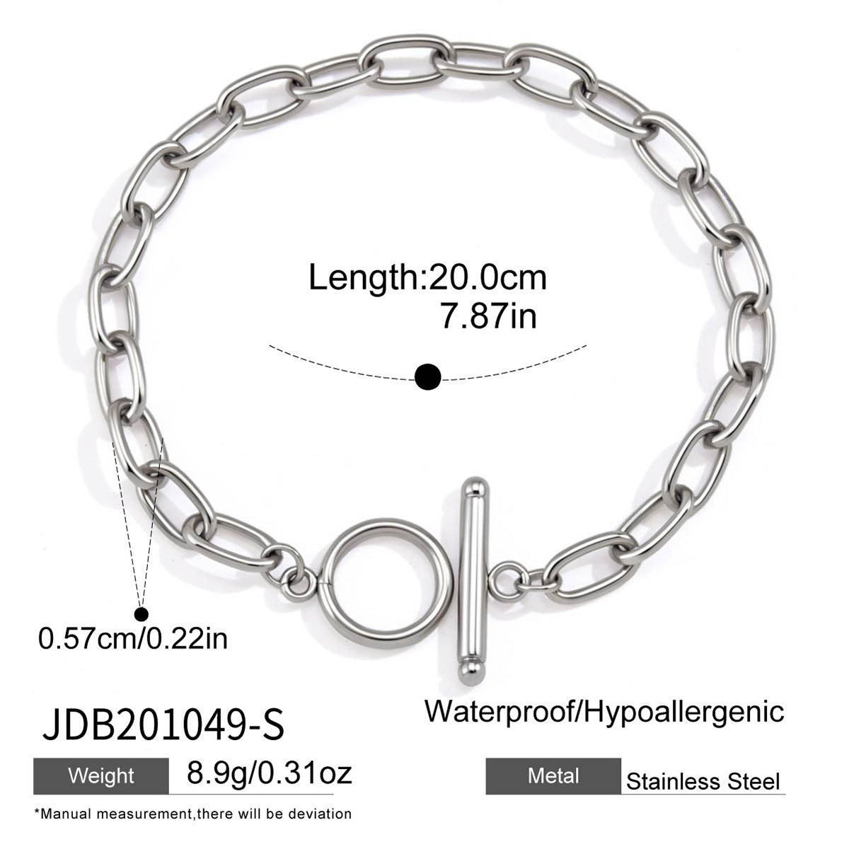 Silver Chain Bracelet and Necklace Collection