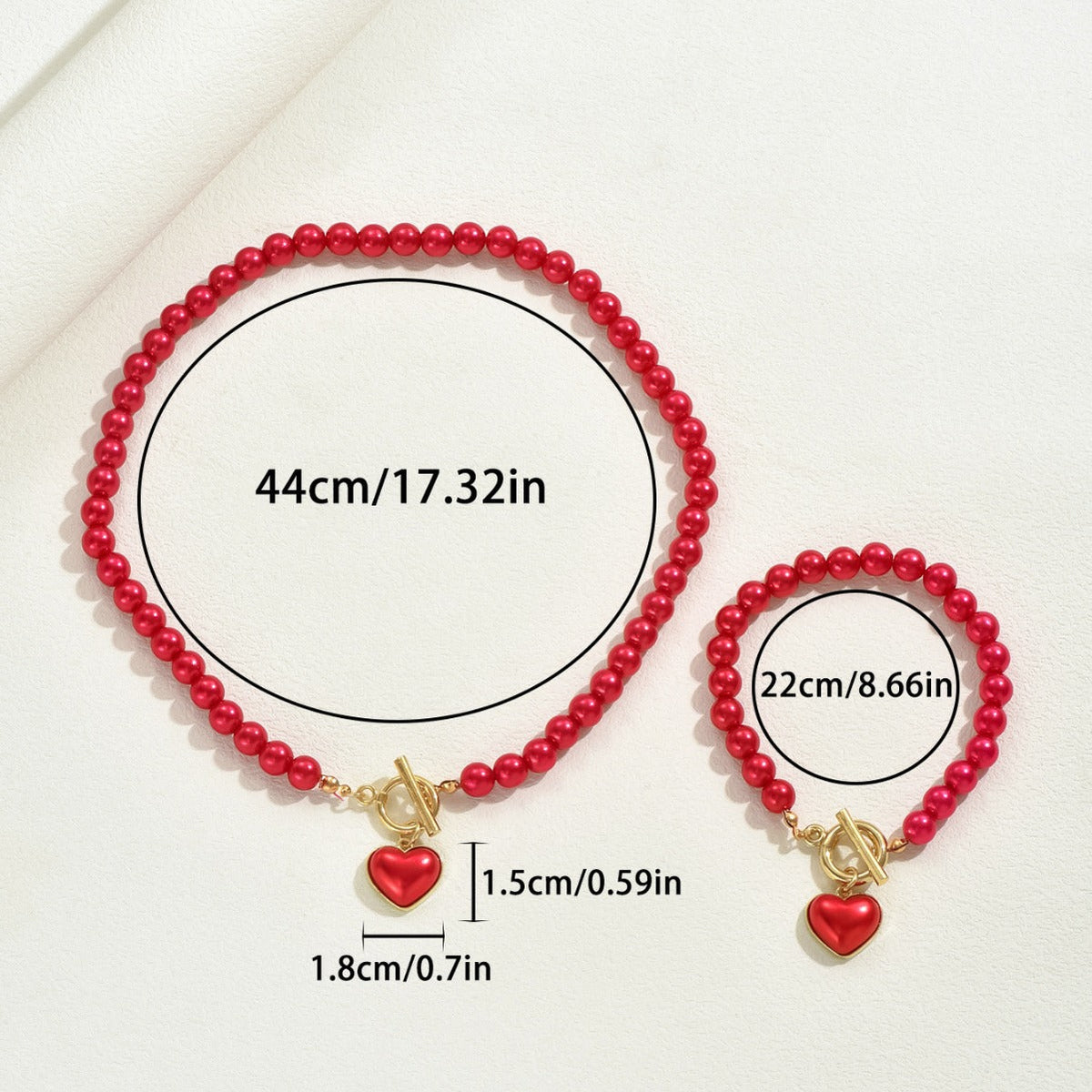 Simple European And American Style Women's Necklace Bracelet Suit Personality Love Pearl Niche Design Clavicle Chain All-match Bracelet