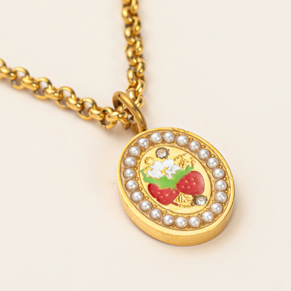 Enamel Motif Pendant Necklace Collection