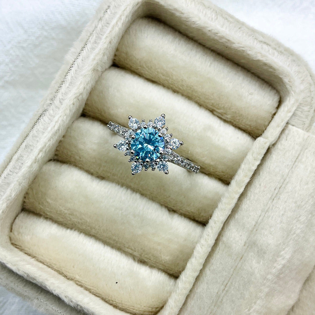 Colorful Zircon Snowflake Ring For Women Adjustable Personalized